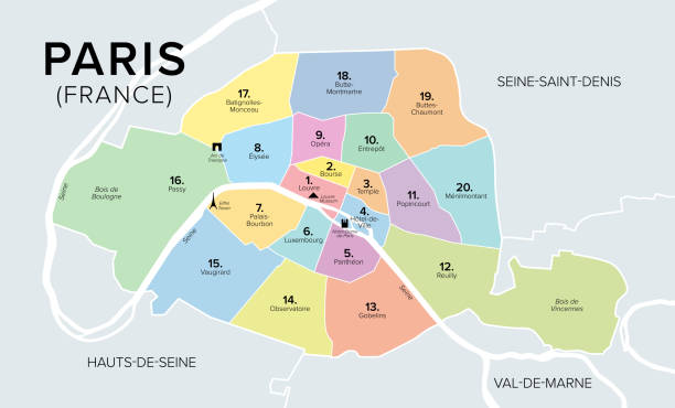 mapa turístico de París con zonas imprescindibles