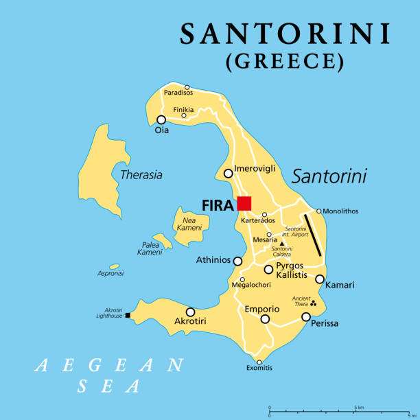 mapa turístico de Santorini con zonas imprescindibles