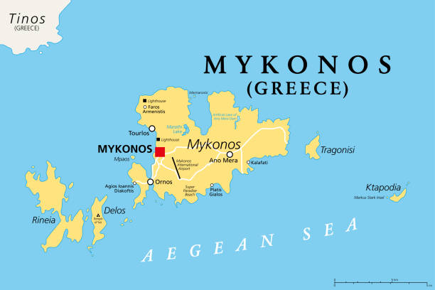 mapa turístico de Mykonos con zonas imprescindibles